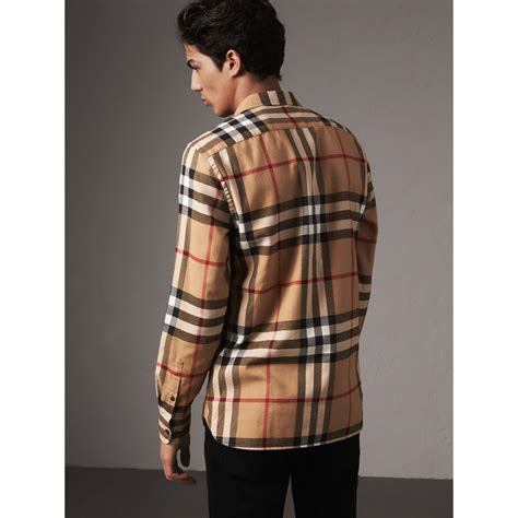 black and yellow burberry shirt|burberry flannel shirt men's.